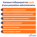 Tarifs d’une prestation administrative : facteurs 